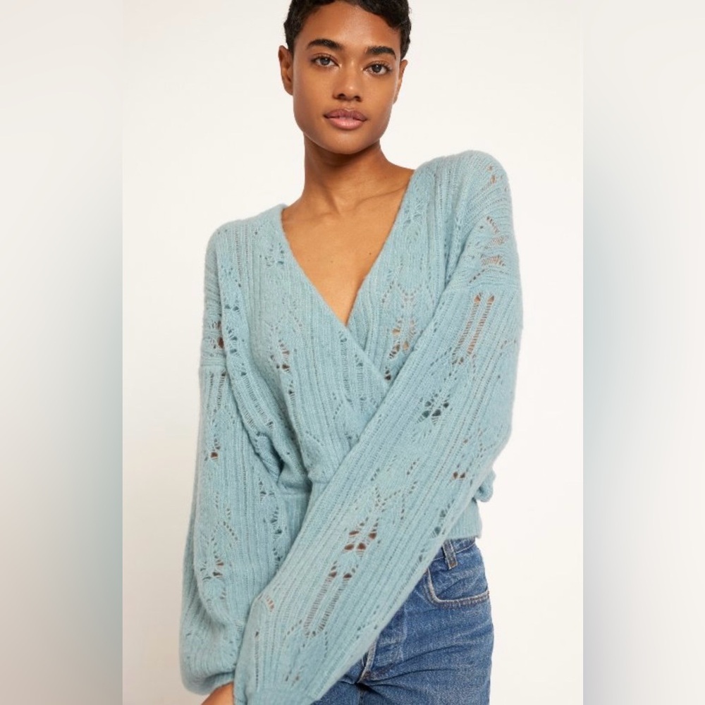 Joie Devika Crossover Pointelle Sweater